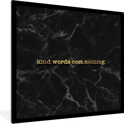 Produktbild von MuchoWow® Gerahmtes Poster Zitate - Sprichwörter - Gold - Marmor 40x40 cm - Poster mit Schwarzem Bilderrahmen Wandposter Rahmen Foto Bilder - Mit Rahmen - Wanddekoration Schlafzimmer