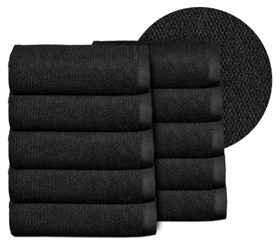 Produktbild von BEAUTEX Handtuch-Set Premium Frottier Sets, 100% Baumwolle 550g/m²,Schwarz,Set: 10 Gästetücher - 30x50 cm