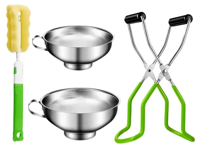 Produktbild von Set aus Edelstahl mit Einmachpinsel, Glasheber und rutschfestem Griff für sicheres Einkochen