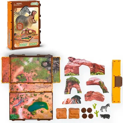 Zdjęcie produktu dla COLLECTA Zestaw do zabawy z książką o zwierzętach - Dzikie zwierzęta