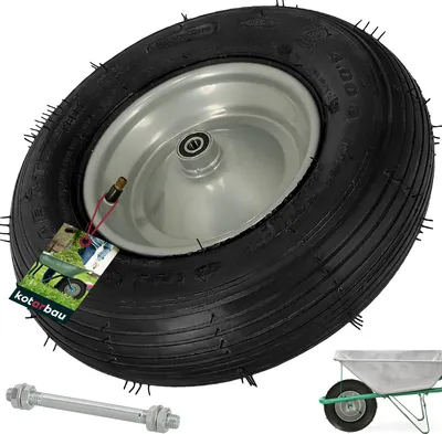 Produktbild von KOTARBAU® Schubkarrenrad 4.80/4.00-8 Verstärkter Reifen Ø 390mm 230kg Hergestellt in der EU