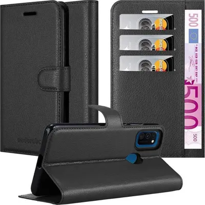 Produktbild von Cadorabo Hülle für Samsung Galaxy M21 / M30s Schutz Hülle in Schwarz Handyhülle Etui Case Cover Magnetverschluss