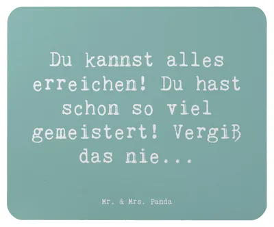 Produktbild von Mr. & Mrs. Panda Mauspad Spruch Selbstvertrauen stärken - Meeresbrise - Geschenk, mousematte, Motivation, Gefühl, Durchhaltevermögen, Zitat, mausteppich, Pandawelt