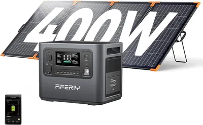 Zdjęcie produktu dla AFERIY P210 2400 W 2048 Wh stacja zasilania z panelem solarnym 400 W, 13 wyjść, UPS, camping i dom