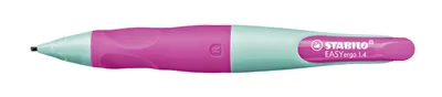 Immagine prodotto di Matita meccanica ergonomica per destrimani - STABILO EASYergo 1.4 in turchese/rosa neon - matita singola - incluse 3 mina sottili - durezza HB