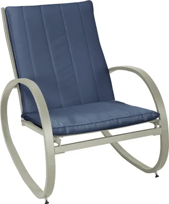 Produktbild von SVITA EIBY DELUXE Schaukelstuhl Schaukelsessel Outdoor Armlehne Blau