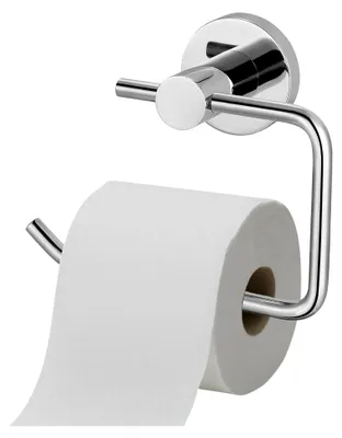 Produktbild von Toilettenpapierhalter aus Edelstahl ohne Bohren, selbstklebend oder zum Bohren, Hochglanz Chrom, für Bad, WC und Küche – 1 Stück