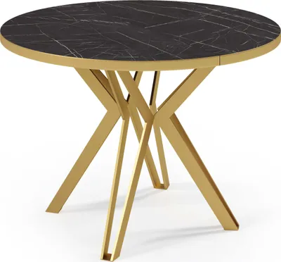 Immagine prodotto di FURNLUX Tavolo da pranzo Randi Black 100cm / Colore principale: Nero / Dimensioni: 100 x 76 x 176 cm