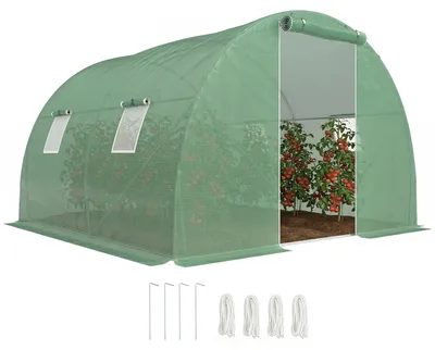 Produktbild von Outsunny Foliengewächshaus begehbares Polytunnel 3 x 3 m Gewächshaus mit Fenster