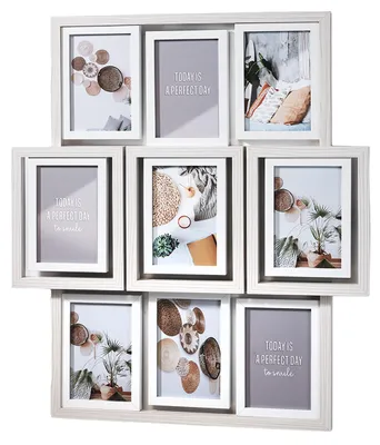 Produktbild von Lockardi Bilderrahmen-Collage CALMA aus Holz - weiß beige für 9 Bilder - 51x59 cm