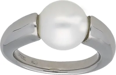 Produktbild von Ring Jacques Charrel mit Muschelkernperle, Edelstahl Silber 54