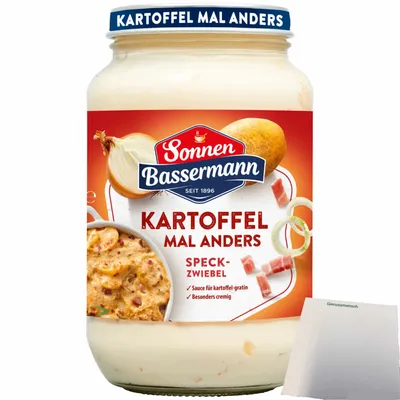 Produktbild von Sonnen Bassermann Kartoffel mal anders Speck-Zwiebel (405g Glas) + usy Block