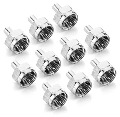 Produktbild von deleyCON SAT F-Abschlusswiderstand (F-Stecker) Endwiderstand zum Abschluss an F-Buchse (Multischalter, LNB, Tuner, Dosen) 75 Ohm 10 Stück Silber
