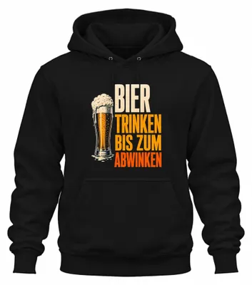 Productafbeelding van Bier drinken tot je niet meer kunt. Feestkleding. hoodie, zwart, maat XXL