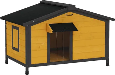 Image de Niche d'extérieur pour chien - Niche pour chien - Toit en bitume - 97 x 72 x 65 cm - Bois naturel