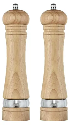 Produktbild von Salz- und Pfeffermühlen-Sets aus Holz, klassische manuelle Salzmühle, nachfüllbare Pfeffermühlen-Sets, 20 cm (8 Zoll) in der Hauptfarbe + Originalverpackung
