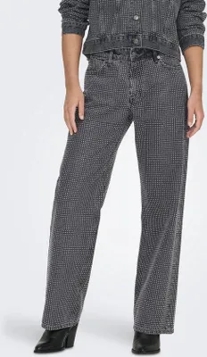 Produktbild von ONLY ONLHUDSON REG Wide Leg Jeans Damen - Grauer Denim, Weite Passform, 69% Baumwolle, 29% Polyester, 2% Elasthan