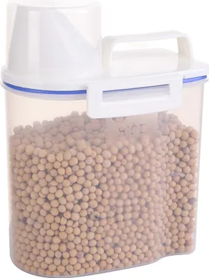 Obrázek produktu pro 1,5 l plastová nádoba na rýži – vzduchotěsná nádoba na rýži, obiloviny a mouku s odměrkou