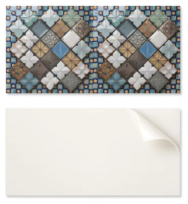 Produktbild von Selbstklebende Vinylplatte - Bürowanddekoration 120 x 60 cm Keramikfliesenmuster