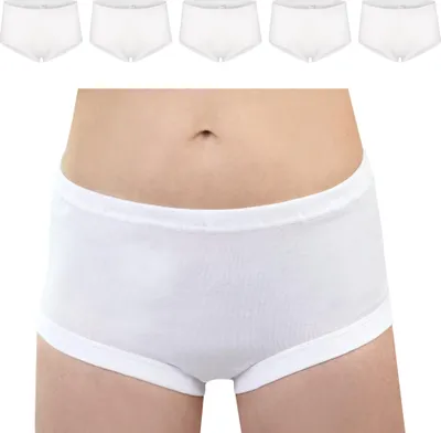Produktbild von SES Taillenslip Damen 5er Pack 48 aus 100% Baumwolle weiß/Feinripp Unterhosen Damen Hohe Taille, hoher Leibhöhe und sanften Bündchen/Damen Taillenslip mit hohem Komfort