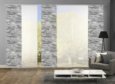 Produktbild von 6er-Set Schiebegardinen WALLI transparent+blickdicht 245x60 cm