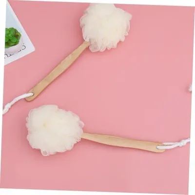 Produktbild von Badekugeln Komfortabel 3 Stück mit langem Holzgriff aus Nylon und fördert die Durchblutung für Bad und Dusche für Familien und Freunde