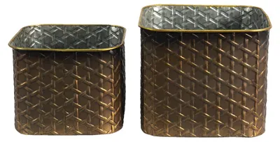 Productafbeelding van Clayre & Eef bloempot, set van 2, koperkleurig, ijzer
