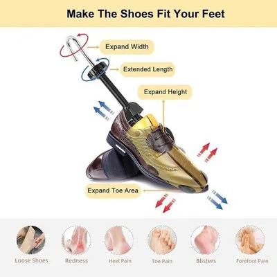 Image de Écarteurs de chaussures Famanu pour femmes et hommes - Ajustables - Lot de 2