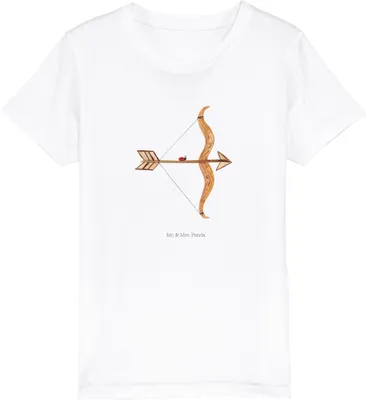 Produktbild von Mr. & Mrs. Panda Kleinkinder T-Shirt Sternzeichen Schütze 12-14 Jahre (152/164) - Weiß - Geschenk, Kinder Bio, Schützenfest, Geburtstag November, Öko, Kindershirt