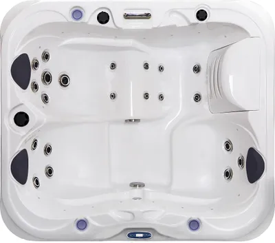 Produktbild von Tronitechnik® Outdoor Whirlpool NISIDA mit Thermoabdeckung 3 Plätze, 21 Düsen, 3-PS-Pumpe, LED-Beleuchtung, Farblichttherapie, Heizung, Wasserfall, vormontiert