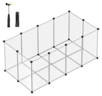 Produktbild von Weißer modularer Aufbewahrungsschrank, 2-teiliges Set – Kunststoffregal – 145 x 72 x 57 cm