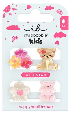 Immagine prodotto di Invisibobble Clipstar Kids Bearly Bloomed, confezione da 4 pezzi