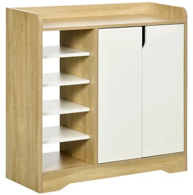Immagine prodotto di Armadio per scarpe - Contenitore per scarpe - Porta scarpe - Mobiletto per scarpe - Dimensioni compatte: 80x30x80 cm - Ripiani regolabili