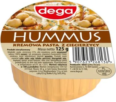 Obrázek produktu pro Hummus Dega Pasta z cizrny 125 g