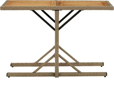 Produktbild von vidaXL Gartentisch Beige Massivholz Akazie und Poly Rattan