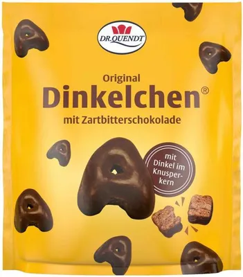 Produktbild von Dr Quendt Original Dinkelchen überzogen mit Zartbitterschokolade 85g