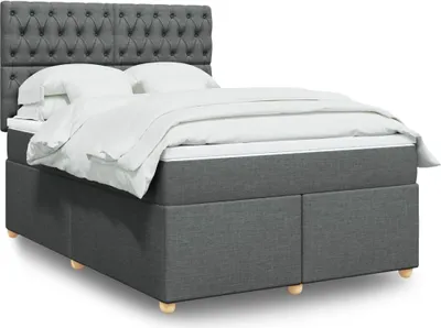 Produktbild von Möbel Boxspringbett mit Matratze Dunkelgrau 140x200 cm Stoff - Bettrahmen 3291311