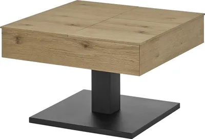 Obrázek produktu pro Couchtisch >ASHTON< aufklappbar, Eiche furniert / schwarz - 70x45x70 (BxHxT)