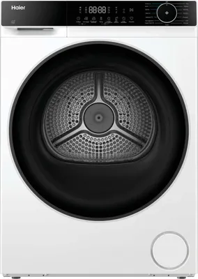 Produktbild von Haier HD80-D357U1-IT, Freistehend, Frontlader, Wärmepumpe, Weiß, Drehregler, Berührung, Schwarz