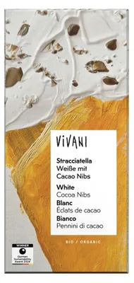 Produktbild von -Weißschokolade Stracciatella 80 g – VIVANI