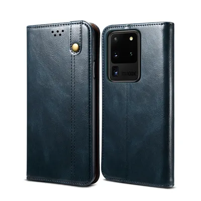 Obrázek produktu pro Pouzdro pro Samsung Galaxy S20 Ultra, kožené flip pouzdro peněženka s funkcí stojánku modré