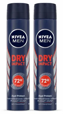 Obrázek produktu pro 2 x NIVEA MEN Antiperspirant ve spreji Dry Impact, 200 ml - výhodná balení - 2 kusy