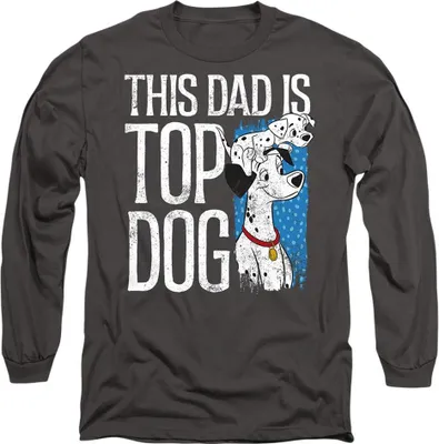 Obrázek produktu pro 101 Dalmatinů - Tričko "This Dad Is Top Dog" pro muže/dámy Uni, dlouhý rukáv TV21961 (S) (Light Grey)