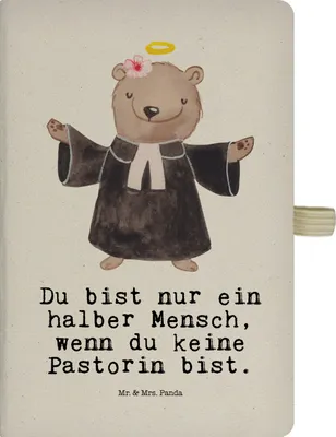 Produktbild von Mr. & Mrs. Panda notizbuch Pastorin Herz - Transparent - Geschenk, Skizzenheft, Jubiläum, Kladde, Adressbuch, Journal, Kirche, Spruch, Lustig, Notizheft, Tagebuch, Witzig