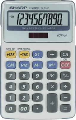 Produktbild von Sharp EL-334 F anzeigender Tischrechner grau