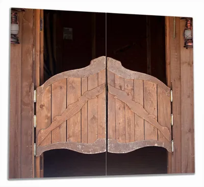 Produktbild von Wallario Herdabdeckplatte aus Glas, Größe 60 x 52 cm 2-teilig, Motiv Saloontür