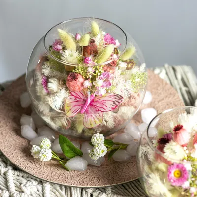 Produktbild von Kugelvase aus recyceltem Glas für Blumen und Dekoration