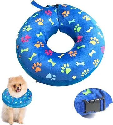 Obrázek produktu pro Ochranný límec pro psy a kočky, modrý, 24–30 cm, po operacích