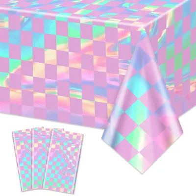 3er-Pack schillernde Tischdecken, Laserlila, 137 x 274 cm