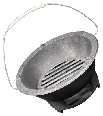 Produktbild von Camping Grillkocher Gusseisen 20cm Tragbarer Holzkohlegrill für den Außenbereich Kompakter Gartenherd Langlebig und Vielseitig